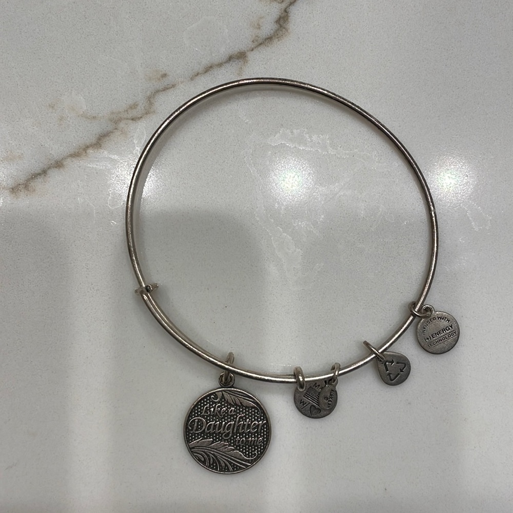 Alex and Ani silver “Like a Daughter to me” bracelet. Adjustable bangle